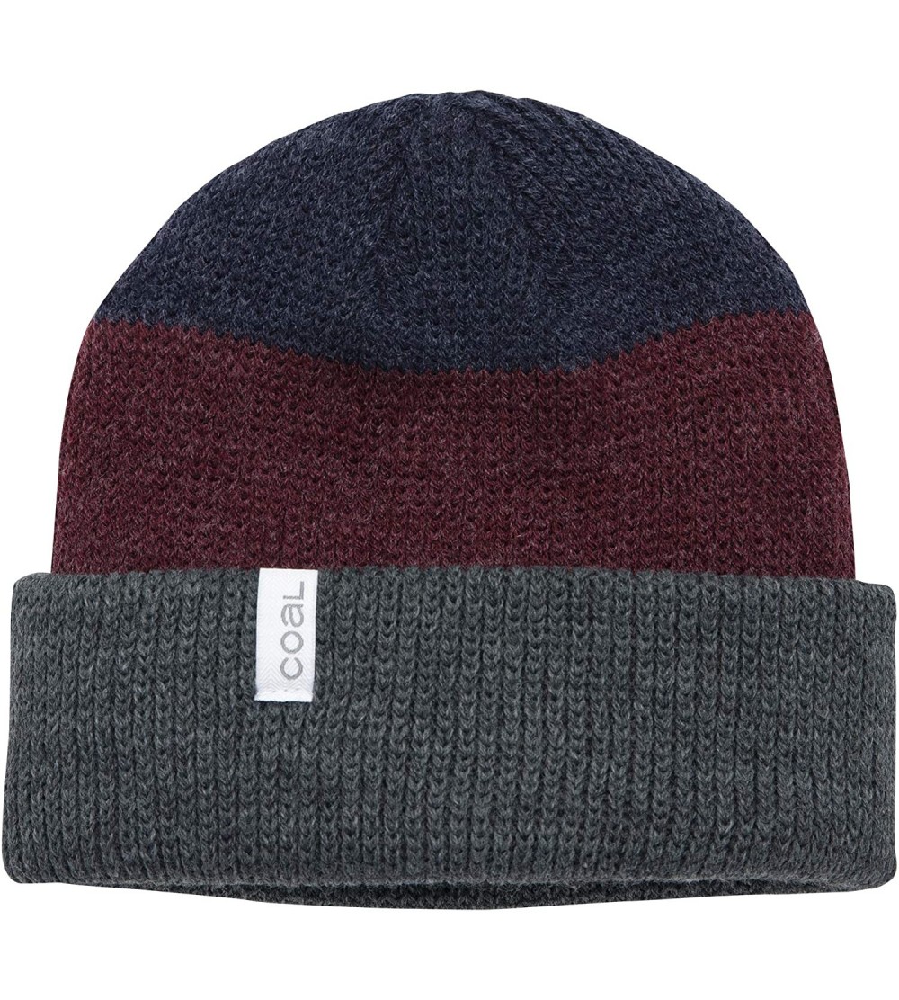 Skullies & Beanies mens the Frena Fine Knit Striped Beanie Hat - Charcoal Stripe - CU18YEEDQ78 $18.26