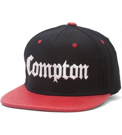 Baseball Caps Compton Olde English Adjustable Snapbacks (Various Designs) - Black/Red - CS126XAMC6B $12.73