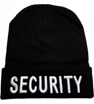 Skullies & Beanies 9" Embroidered Security Cuffed Beanie/Skull Cap - CZ192IWIEEC $11.45