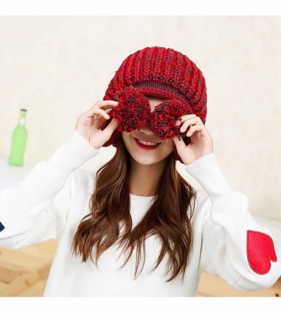 Skullies & Beanies Women Winter Peruvian Beanie Hat Ski Cap Fleece Lined Ear Flaps Dual Layered Pompoms - A19-013-red - C4186...