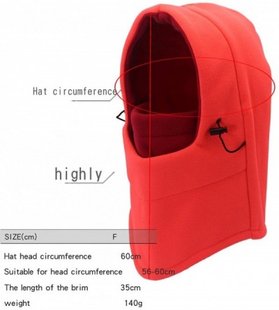 Balaclavas Balaclava Windproof Thermal Outdoor Dual Layer - Orange/Rl - CH187KD0M37 $10.67