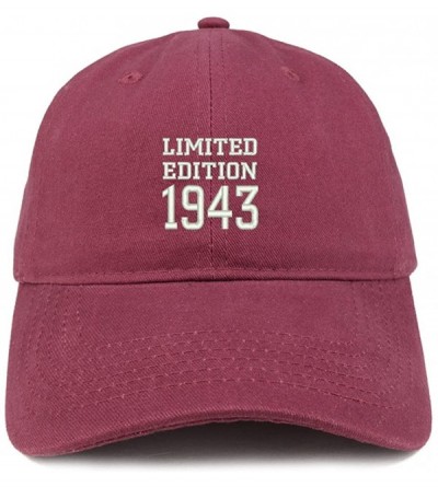Baseball Caps Limited Edition 1943 Embroidered Birthday Gift Brushed Cotton Cap - Maroon - CV18DDMTCRE $36.40