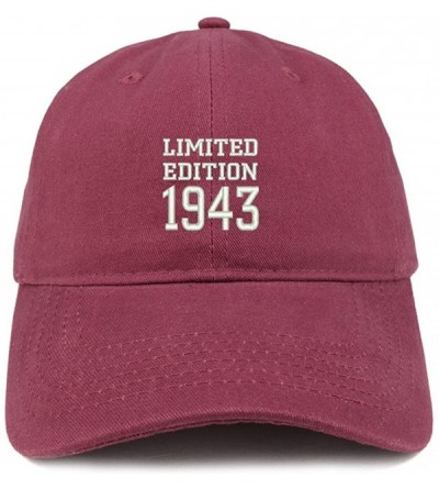 Baseball Caps Limited Edition 1943 Embroidered Birthday Gift Brushed Cotton Cap - Maroon - CV18DDMTCRE $18.42