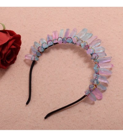 Headbands Raw Crystal Quartz Tiara Mermaid Crown Headband - Full Crown-03 - CA189ZRZ7GT $27.66