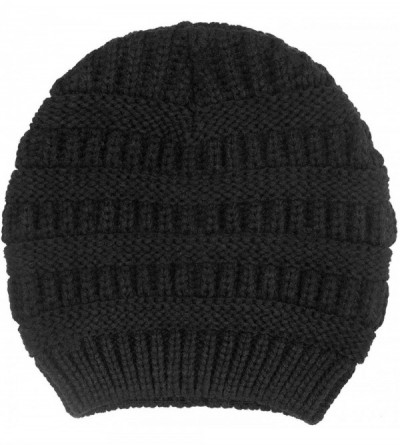 Skullies & Beanies Unisex Cabel Knit Lined Beanie Skull Winter Warm Strech Hats for Women Men Slouchy Soft Thick Knit Caps - ...