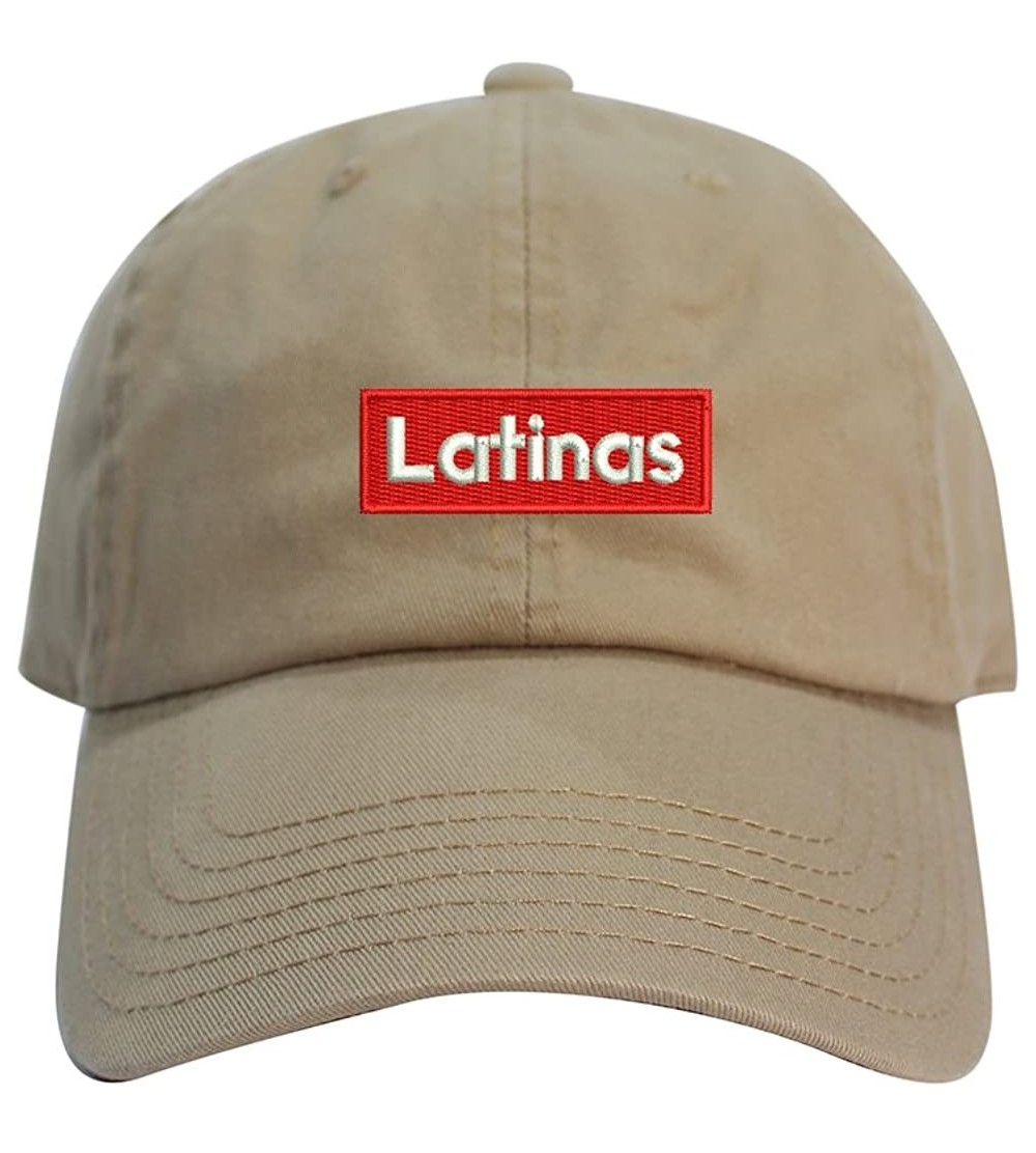Baseball Caps Latinas Dad Hat Cotton Baseball Cap Polo Style Low Profile - Khaki - CE18669ZWSL $9.35