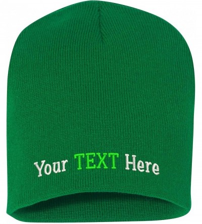 Skullies & Beanies Skull Knit Hat with Custom Embroidery Your Text Here or Logo Here One Size SP08 - Kelly Knit W/ Text - CG1...