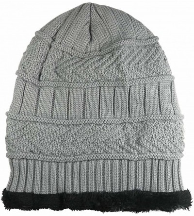 Skullies & Beanies Winter Slouchy Beanie Gloves for Women Knit Hats Skull Caps Touch Screen - Hat+gloves (Light Grey) - C5188...