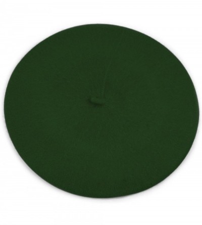 Berets 3 Pieces Pack Ladies Solid Colored French Wool Beret - Hunter Green-3 Pieces - CK12OE2KCGI $40.82