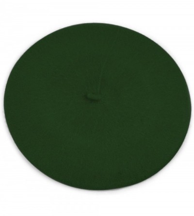 Berets 3 Pieces Pack Ladies Solid Colored French Wool Beret - Hunter Green-3 Pieces - CK12OE2KCGI $15.13