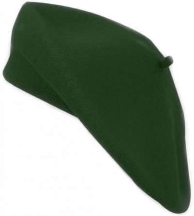 Berets 3 Pieces Pack Ladies Solid Colored French Wool Beret - Hunter Green-3 Pieces - CK12OE2KCGI $15.13