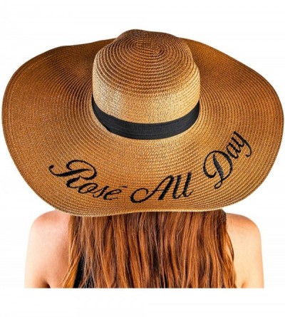 Sun Hats Beach Hats for Women - Sun Hats for Women - Beach hat - Floppy Hats for Women - Sun Hat - Rose All Day - Khaki - C81...