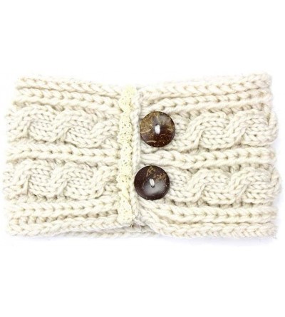 Cold Weather Headbands Winter Warm Button Headband Women Wool Knit Crochet Twist Hair Band Sport Headwrap Ear Warmer - Beige ...