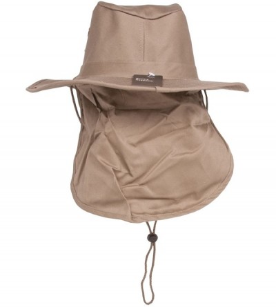 Baseball Caps Safari Explorer Bucket Hat with Flap Neck Cover - Khaki - C811Y946KO5 $11.82