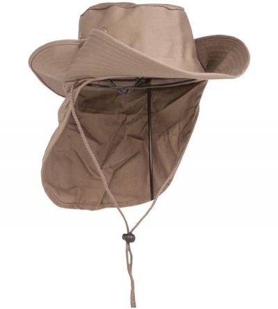 Baseball Caps Safari Explorer Bucket Hat with Flap Neck Cover - Khaki - C811Y946KO5 $11.82