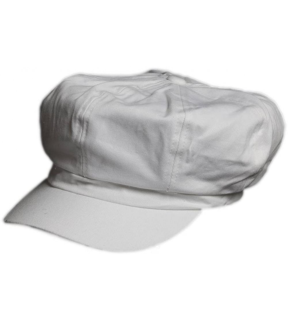 Newsboy Caps Cotton Elastic Newsboy Cap - White - CW11DZQ1H73 $13.50