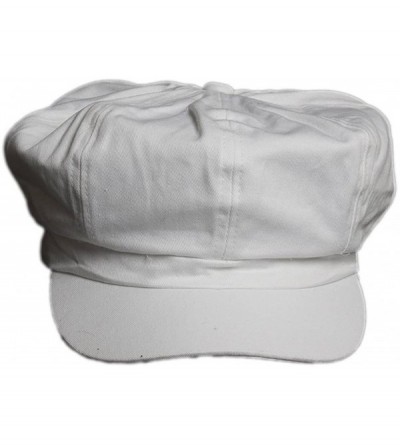 Newsboy Caps Cotton Elastic Newsboy Cap - White - CW11DZQ1H73 $13.50