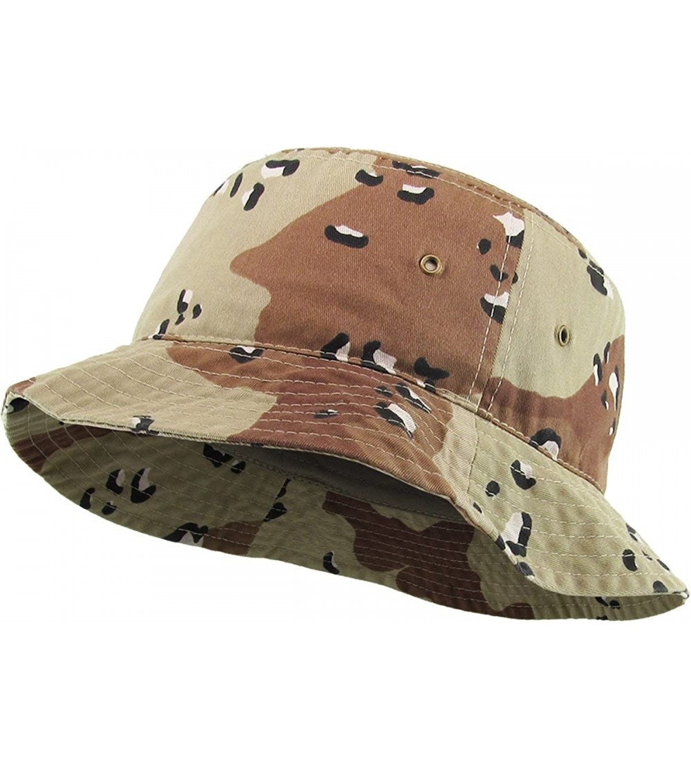 Bucket Hats Unisex Washed Cotton Bucket Hat Summer Outdoor Cap - (1. Bucket Classic) Desert Camo - CW18HA4XNC0 $11.44