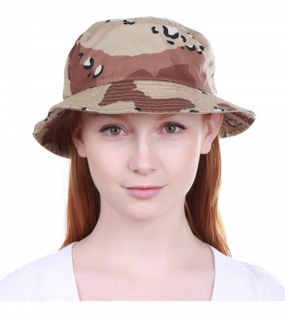 Bucket Hats Unisex Washed Cotton Bucket Hat Summer Outdoor Cap - (1. Bucket Classic) Desert Camo - CW18HA4XNC0 $11.44