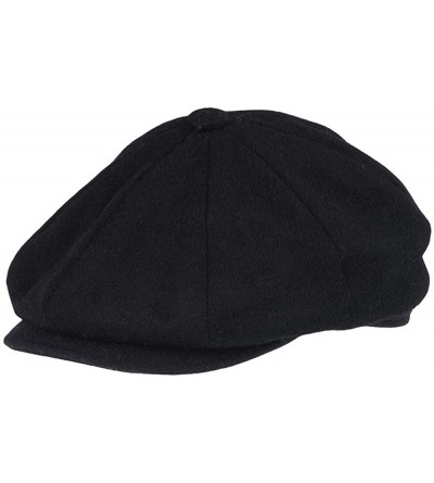 Newsboy Caps Men's Black Wool Blend Baker Boy Hat newsboy Cap Warm Winter Driving Classic 8 Panel Hat - CC180R0M86O $12.95