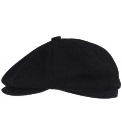 Newsboy Caps Men's Black Wool Blend Baker Boy Hat newsboy Cap Warm Winter Driving Classic 8 Panel Hat - CC180R0M86O $12.95