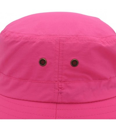 Sun Hats Women Lightweight Safari Sun Hat Quick Dry Fishing Hat with Strap Cool - Rose Red - CF18G0S7889 $15.27