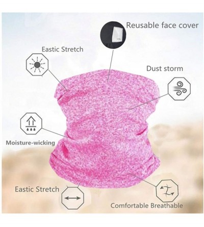 Balaclavas 3 OR 2Pack Neck Gaiter Breathable Face Cover Bandanas Balaclava Infinity Scarf for Women Men - Pink+gray - CF198KX...