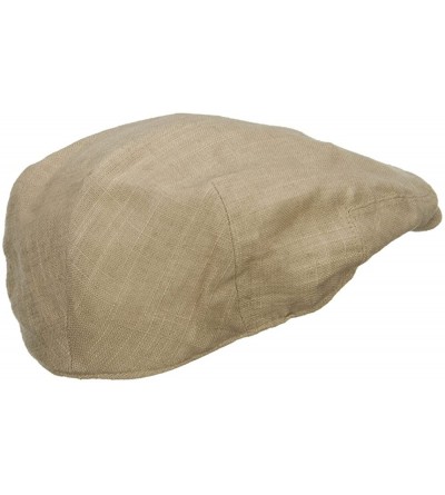 Newsboy Caps Men's Linen Summer Ivy Cap - Khaki - C011YAJEY7X $26.51