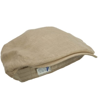 Newsboy Caps Men's Linen Summer Ivy Cap - Khaki - C011YAJEY7X $26.51