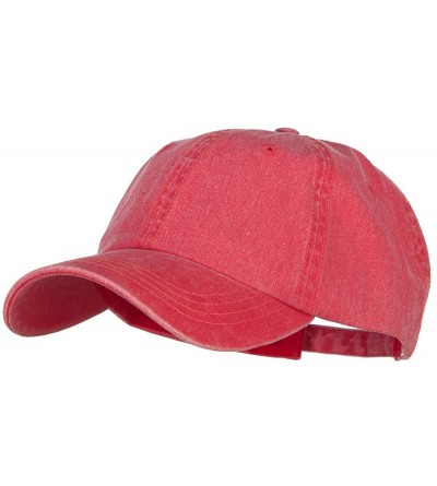 Baseball Caps Big Size Washed Pigment Dyed Cap - Red - CJ18438ETSQ $22.26