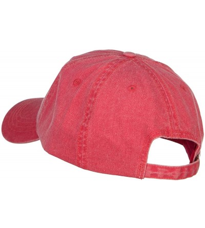 Baseball Caps Big Size Washed Pigment Dyed Cap - Red - CJ18438ETSQ $22.26