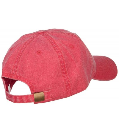 Baseball Caps Big Size Washed Pigment Dyed Cap - Red - CJ18438ETSQ $22.26