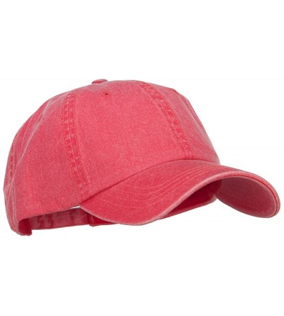 Baseball Caps Big Size Washed Pigment Dyed Cap - Red - CJ18438ETSQ $22.26