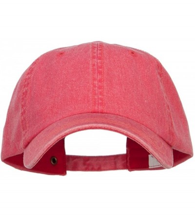 Baseball Caps Big Size Washed Pigment Dyed Cap - Red - CJ18438ETSQ $43.94