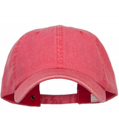Baseball Caps Big Size Washed Pigment Dyed Cap - Red - CJ18438ETSQ $22.26