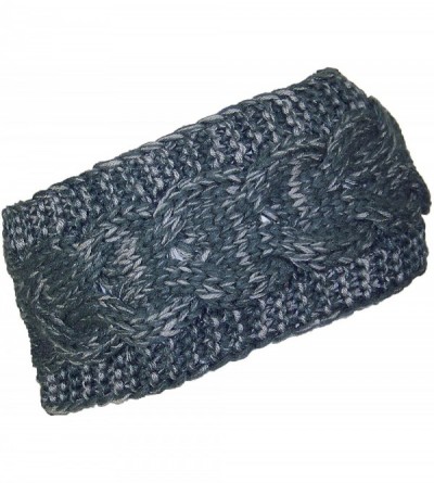 Cold Weather Headbands Loose Cable Knit Headband/Ear Warmer Womens (One Size) - Dark Gray - CF12OB7A7PW $21.86