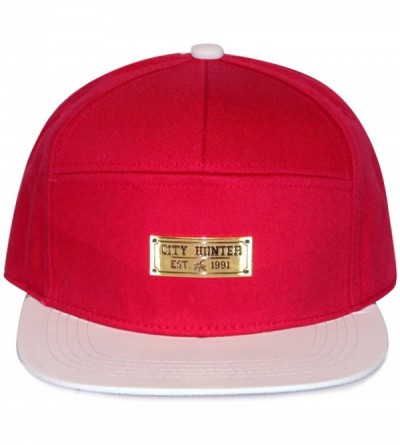 Baseball Caps Baseball 5 Panel Biker Hat - Cs290 Red/White - CK11WJW7DTP $14.20