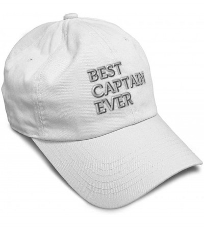 Baseball Caps Custom Soft Baseball Cap Best Captain Ever Embroidery Dad Hats for Men & Women - White - CT19223ZE80 $29.37