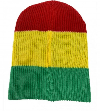 Skullies & Beanies Trendy Warm Soft Stretch Long Beanie - Rasta - CU18ZCNAXIH $11.28