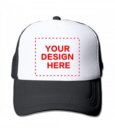 Baseball Caps Custom Mesh Baseball Caps Add Your Own Personalized Adjustable Sports Trucker Sun Hats - Black - CN19644UW96 $1...