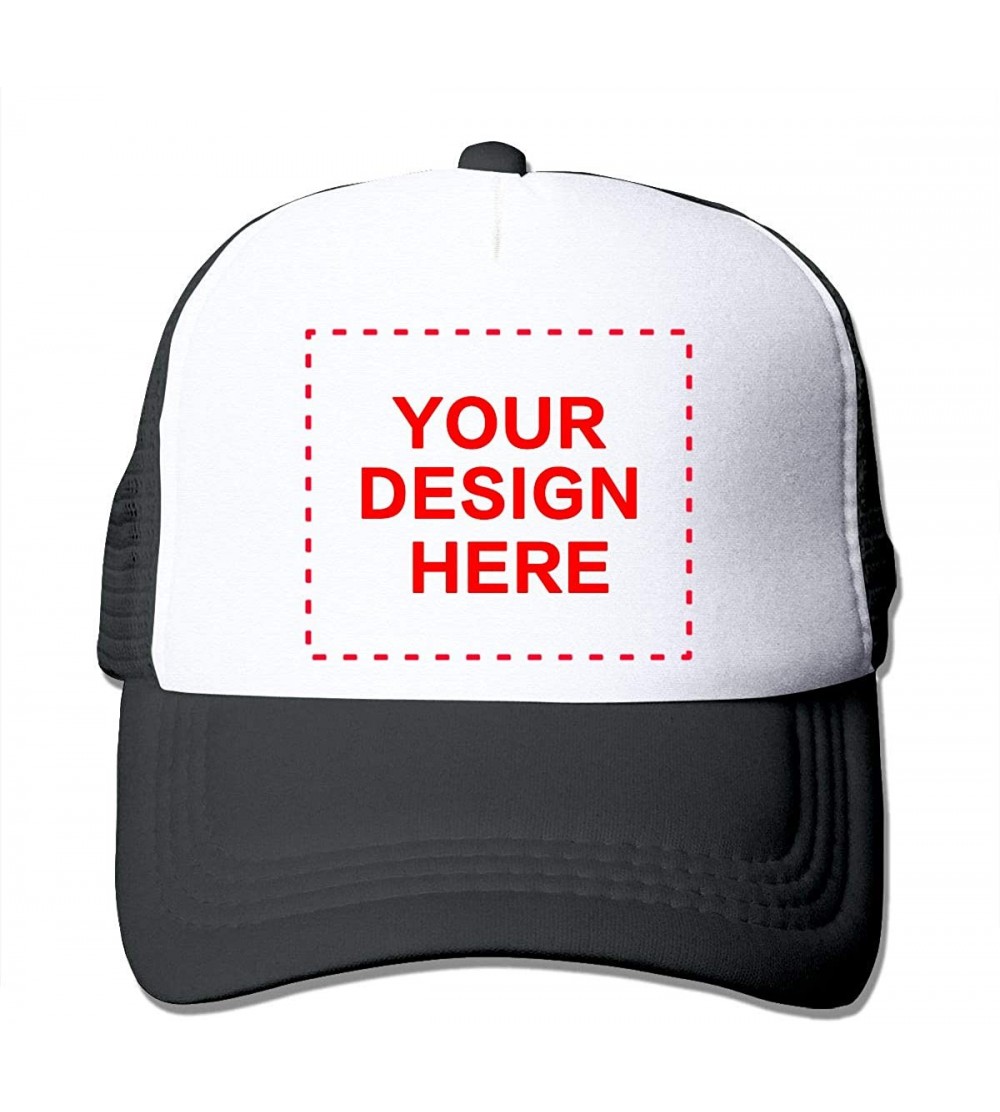Baseball Caps Custom Mesh Baseball Caps Add Your Own Personalized Adjustable Sports Trucker Sun Hats - Black - CN19644UW96 $1...