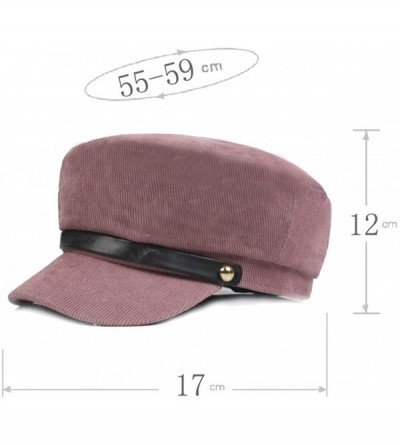 Newsboy Caps Womens Casual Cap Cotton Fisherman Hat Fashion Newsboy Cabbie Cap for Ladies Big Girls(Black) - Wine Red - CZ18K...