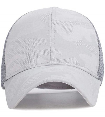 Baseball Caps Women Men Adult Fashion Camouflage Mesh Patchwork Baseball Cap Baseball Caps - Grey - C51952A9H5T $50.88