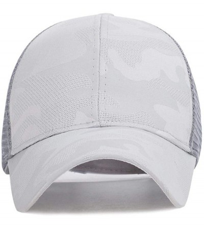 Baseball Caps Women Men Adult Fashion Camouflage Mesh Patchwork Baseball Cap Baseball Caps - Grey - C51952A9H5T $22.87