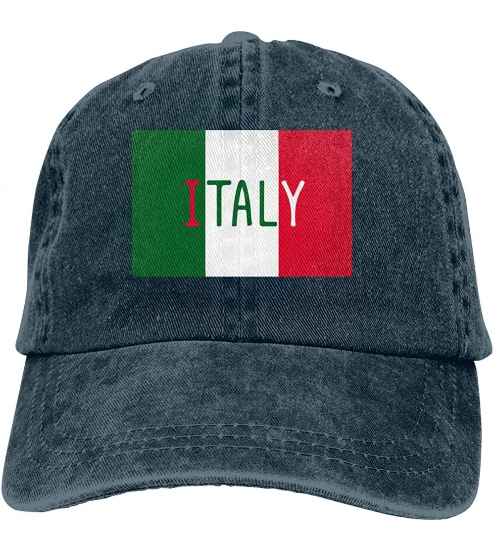 Baseball Caps 2 Pack Vintage Baseball Cap- Unisex Italian Flag and Word Italy Adjustable Baseball Hats Dad Hat - Navy - CD18R...