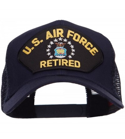 Baseball Caps US Air Force Retired Military Patched Mesh Cap - Navy - C6124YMGHL7 $41.26
