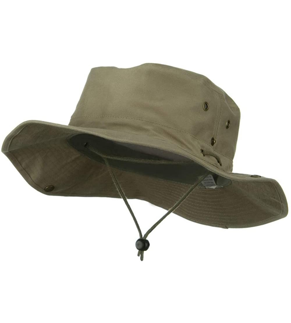 Sun Hats Extra Big Size Brushed Twill Aussie Hats - Khaki - CH11M5D012J $21.94