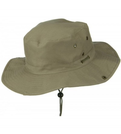 Sun Hats Extra Big Size Brushed Twill Aussie Hats - Khaki - CH11M5D012J $21.94