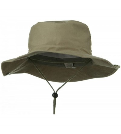 Sun Hats Extra Big Size Brushed Twill Aussie Hats - Khaki - CH11M5D012J $21.94