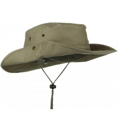 Sun Hats Extra Big Size Brushed Twill Aussie Hats - Khaki - CH11M5D012J $21.94